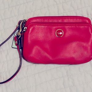Coach leather wristlet